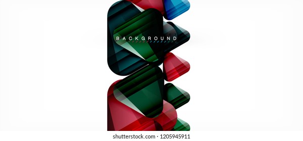 Triángulos de vidrio composición geométrica moderna, fondo abstracto, diseño vectorial