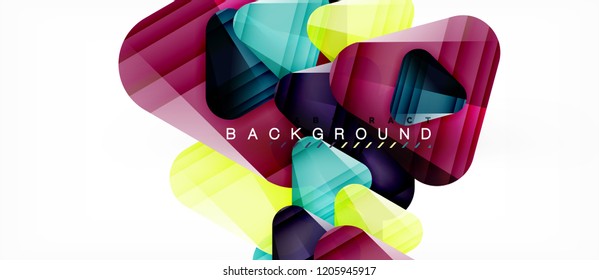 Triângulos de vidro composição geométrica moderna, fundo abstrato, design vetorial