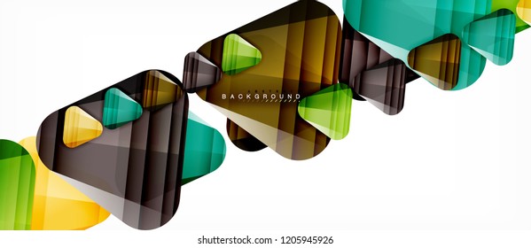 Glass triangles modern geometric composition, abstract background, vector design