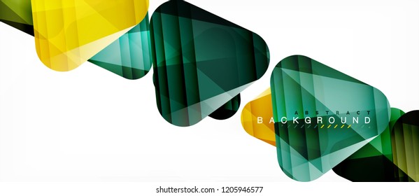 Glass triangles modern geometric composition, abstract background, vector design