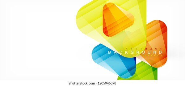 Glass triangles modern geometric composition, abstract background, vector design
