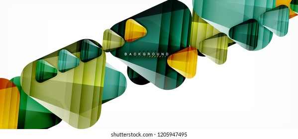 Glass triangles modern geometric composition, abstract background, vector design