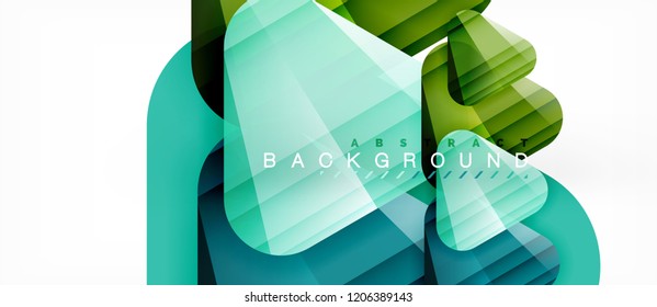 Glass triangles modern geometric composition, abstract background, vector design