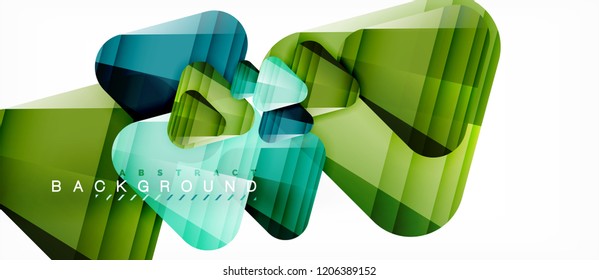 Dreiecke aus Glas, moderne geometrische Zusammensetzung, abstrakter Hintergrund, Vektordesign