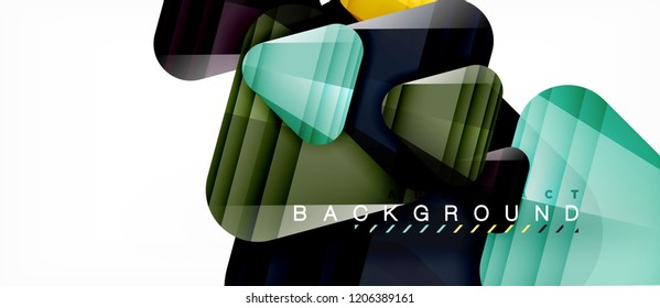 Triángulos de vidrio composición geométrica moderna, fondo abstracto, diseño vectorial