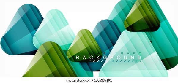 Glass triangles modern geometric composition, abstract background, vector design