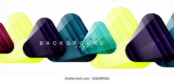 Triángulos de vidrio composición geométrica moderna, fondo abstracto, diseño vectorial