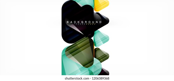 Glass triangles modern geometric composition, abstract background, vector design