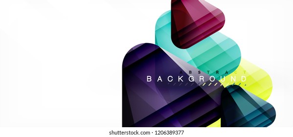 Triángulos de vidrio composición geométrica moderna, fondo abstracto, diseño vectorial
