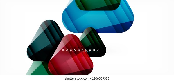 Triángulos de vidrio composición geométrica moderna, fondo abstracto, diseño vectorial