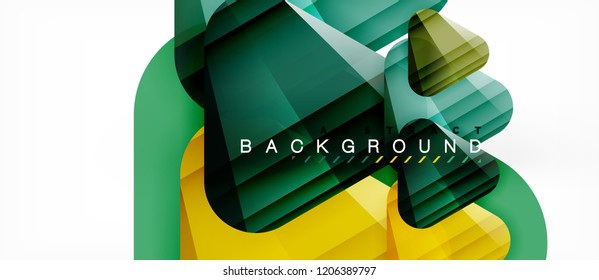 Glass triangles modern geometric composition, abstract background, vector design
