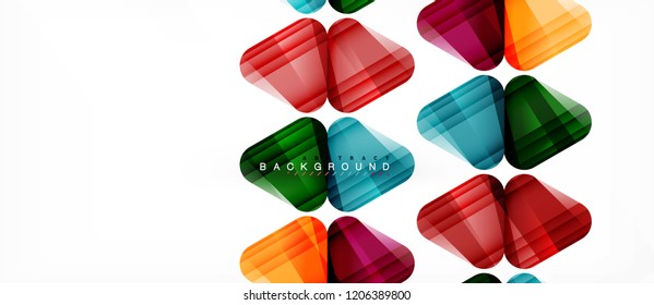 Glass triangles modern geometric composition, abstract background, vector design