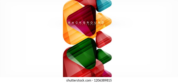 Glass triangles modern geometric composition, abstract background, vector design