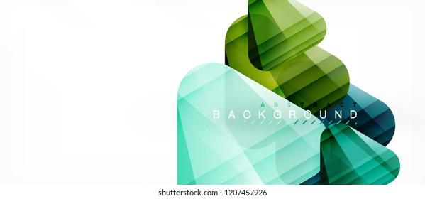 Glass triangles modern geometric composition, abstract background, vector design