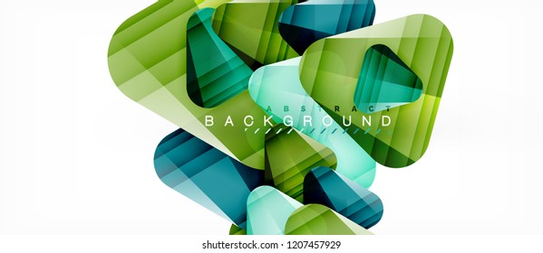 Glass triangles modern geometric composition, abstract background, vector design