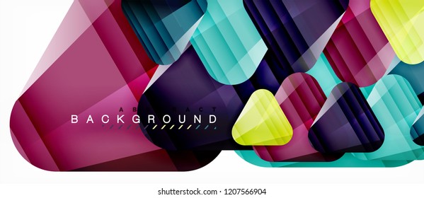 Glass triangles modern geometric composition, abstract background, vector design