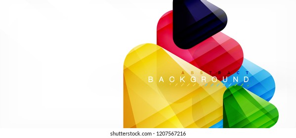 Glass triangles modern geometric composition, abstract background, vector design