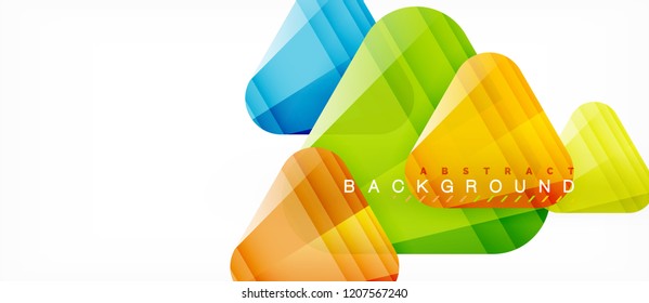 Triángulos de vidrio composición geométrica moderna, fondo abstracto, diseño vectorial