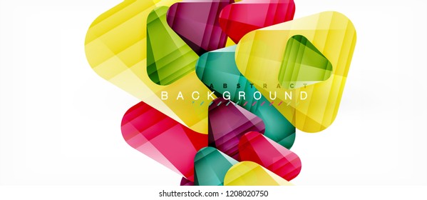 Triángulos de vidrio composición geométrica moderna, fondo abstracto, diseño vectorial