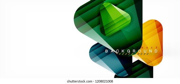 Dreiecke aus Glas, moderne geometrische Zusammensetzung, abstrakter Hintergrund, Vektordesign