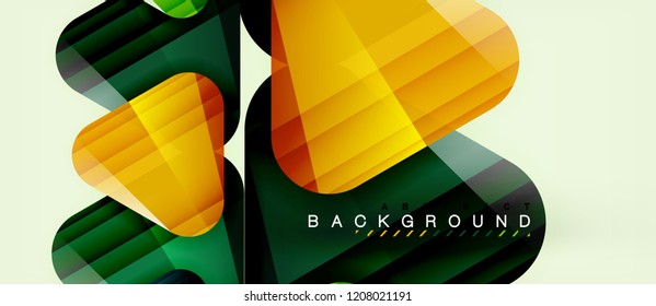 Glass triangles modern geometric composition, abstract background, vector design