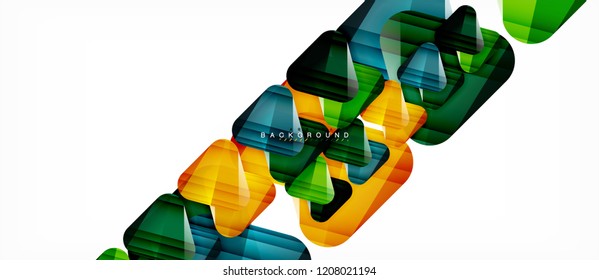 Glass triangles modern geometric composition, abstract background, vector design