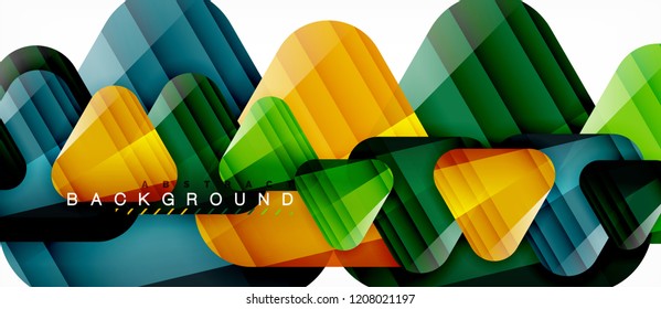 Glass triangles modern geometric composition, abstract background, vector design