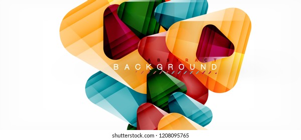 Triángulos de vidrio composición geométrica moderna, fondo abstracto, diseño vectorial