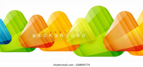 Triángulos de vidrio composición geométrica moderna, fondo abstracto, diseño vectorial