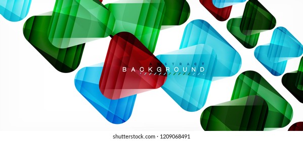 Glass triangles modern geometric composition, abstract background, vector design