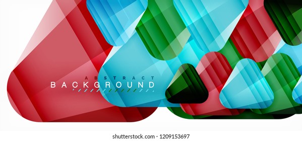 Glass triangles modern geometric composition, abstract background, vector design