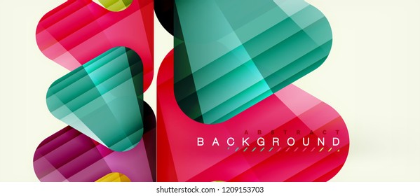 Glass triangles modern geometric composition, abstract background, vector design