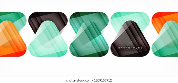Glass triangles modern geometric composition, abstract background, vector design