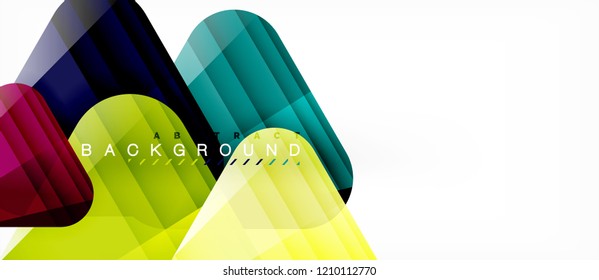 Triángulos de vidrio composición geométrica moderna, fondo abstracto, diseño vectorial