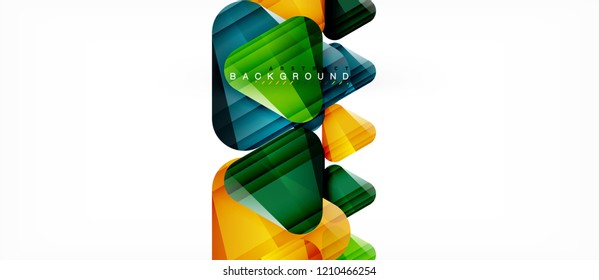 Glass triangles modern geometric composition, abstract background, vector design