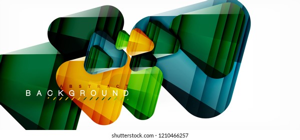 Glass triangles modern geometric composition, abstract background, vector design