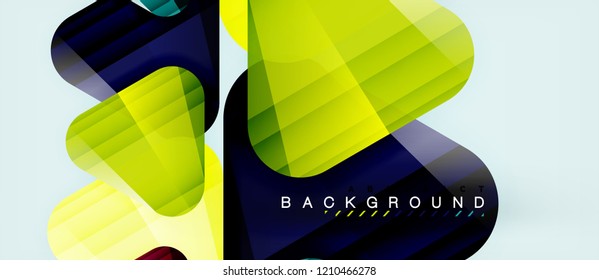 Glass triangles modern geometric composition, abstract background, vector design