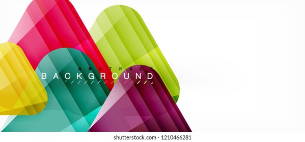 Glass triangles modern geometric composition, abstract background, vector design