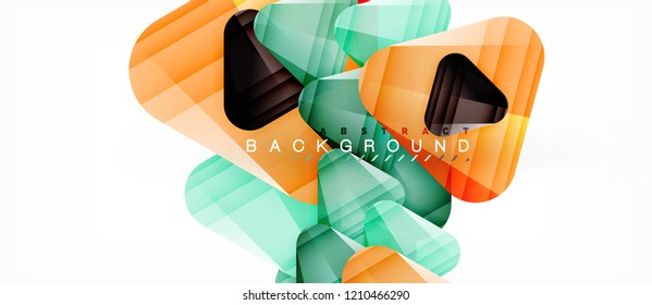 Triángulos de vidrio composición geométrica moderna, fondo abstracto, diseño vectorial