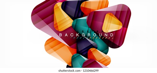 Glass triangles modern geometric composition, abstract background, vector design