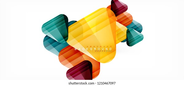 Glass triangles modern geometric composition, abstract background, vector design