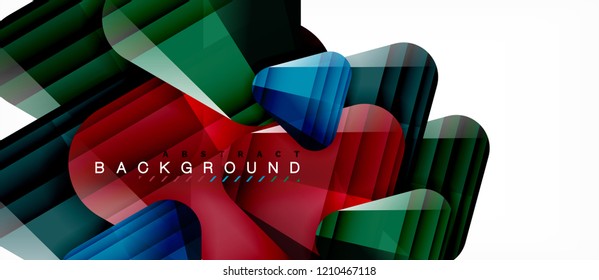 Dreiecke aus Glas, moderne geometrische Zusammensetzung, abstrakter Hintergrund, Vektordesign