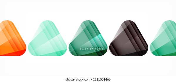 Glass triangles modern geometric composition, abstract background, vector design