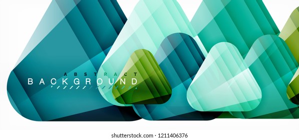 Triángulos de vidrio composición geométrica moderna, fondo abstracto, diseño vectorial