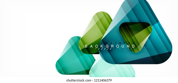 Triángulos de vidrio composición geométrica moderna, fondo abstracto, diseño vectorial