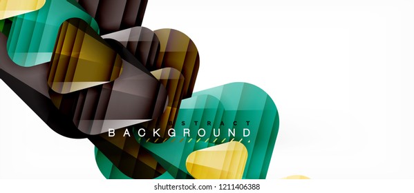 Glass triangles modern geometric composition, abstract background, vector design