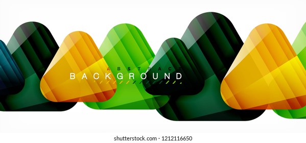 Glass triangles modern geometric composition, abstract background, vector design