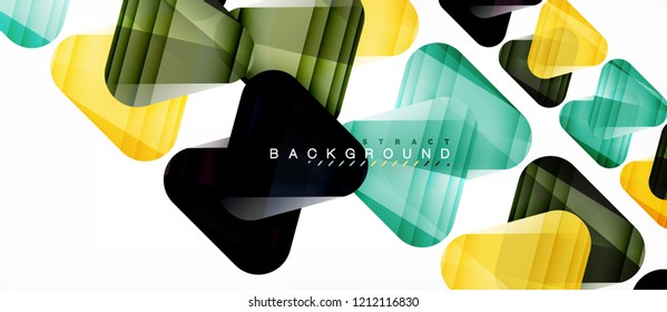 Triángulos de vidrio composición geométrica moderna, fondo abstracto, diseño vectorial