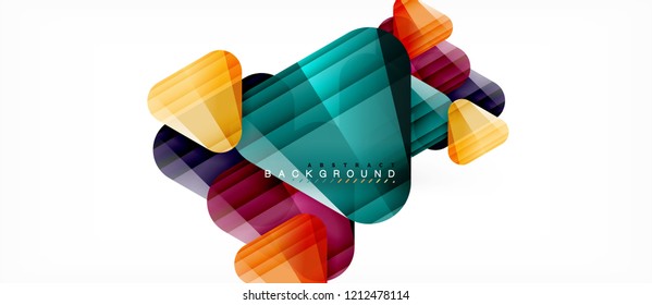 Triángulos de vidrio composición geométrica moderna, fondo abstracto, diseño vectorial