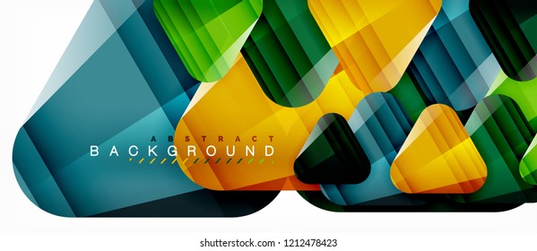 Triángulos de vidrio composición geométrica moderna, fondo abstracto, diseño vectorial
